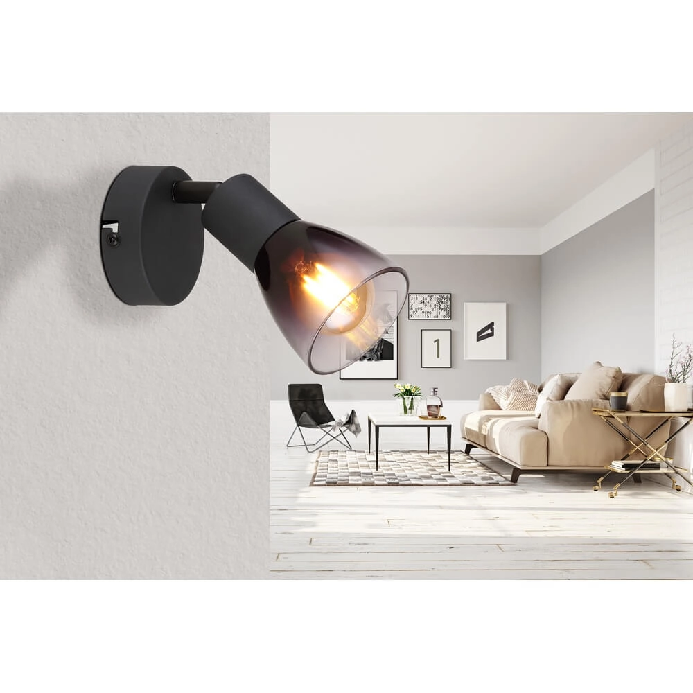 Zwarte wandlamp Satella enkel Globo 9007371446926