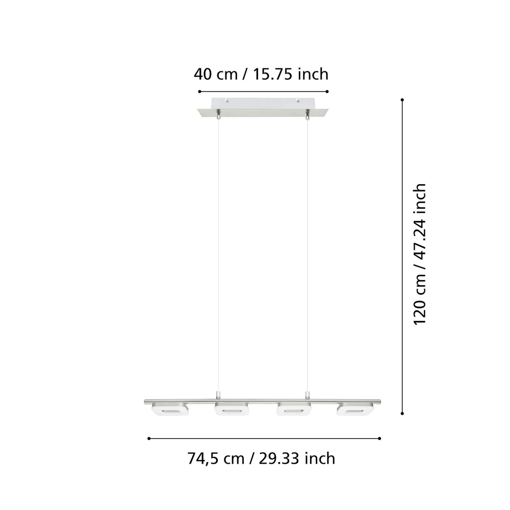 Design hanglamp Torretta 1 nikkel Eglo 9002759320331