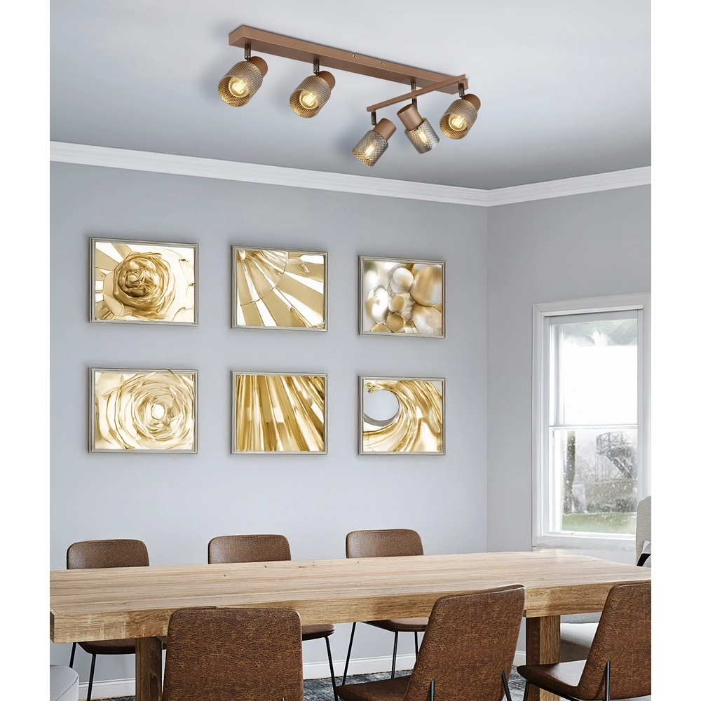 Plafondlamp Satella 5-lichts koffie bruin Globo 9007371471577