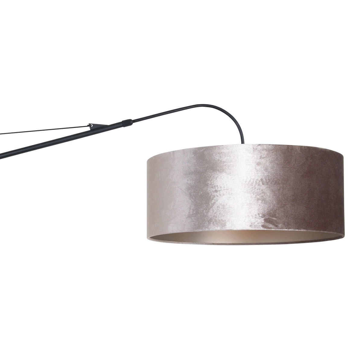 Wandlamp Elegant Classy 50cm zwart met taupe velourse kap