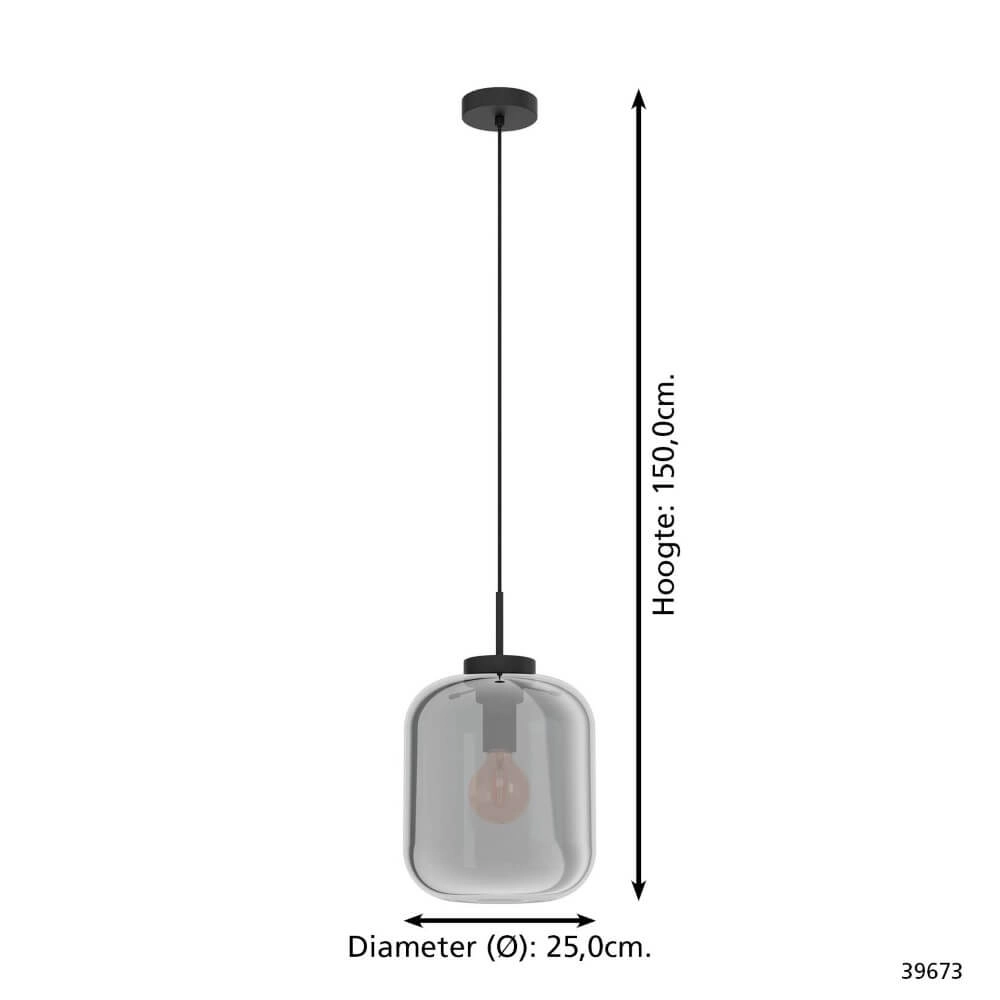1-lichts hanglamp Bulciago zwart Stars of Light 9002759396732