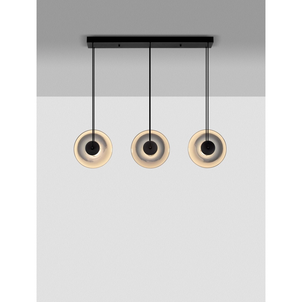 Unieke hanglamp Ballet zwart 3-lichts recht