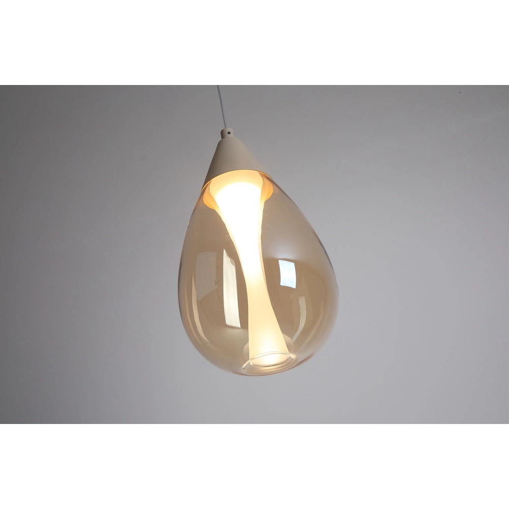 Design hanglamp Pear enkel zand bruin Searchlight 5,05342E+12