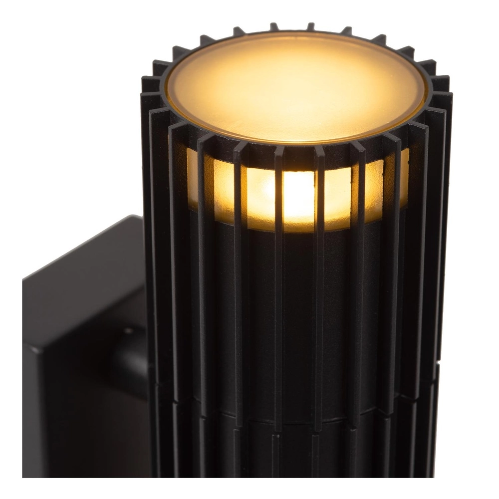 Zwarte wandlamp Timbala dubbel met sensor Lucide 5411212114006