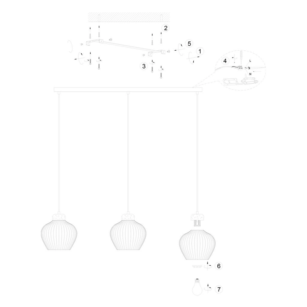 3-lichts hanglamp Travino zandbruin Steinhauer 8712746184372
