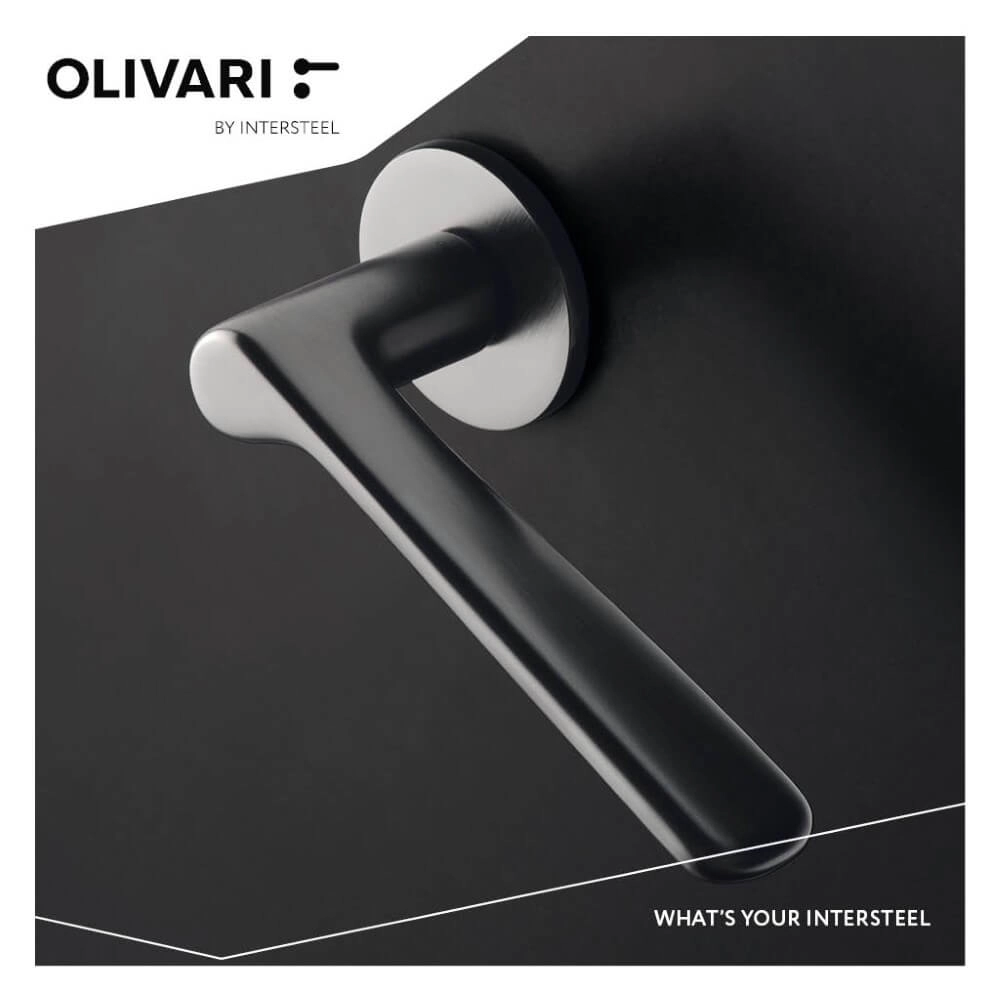 Deurklink Plume op rozet chroom mat Olivari 8714186512357