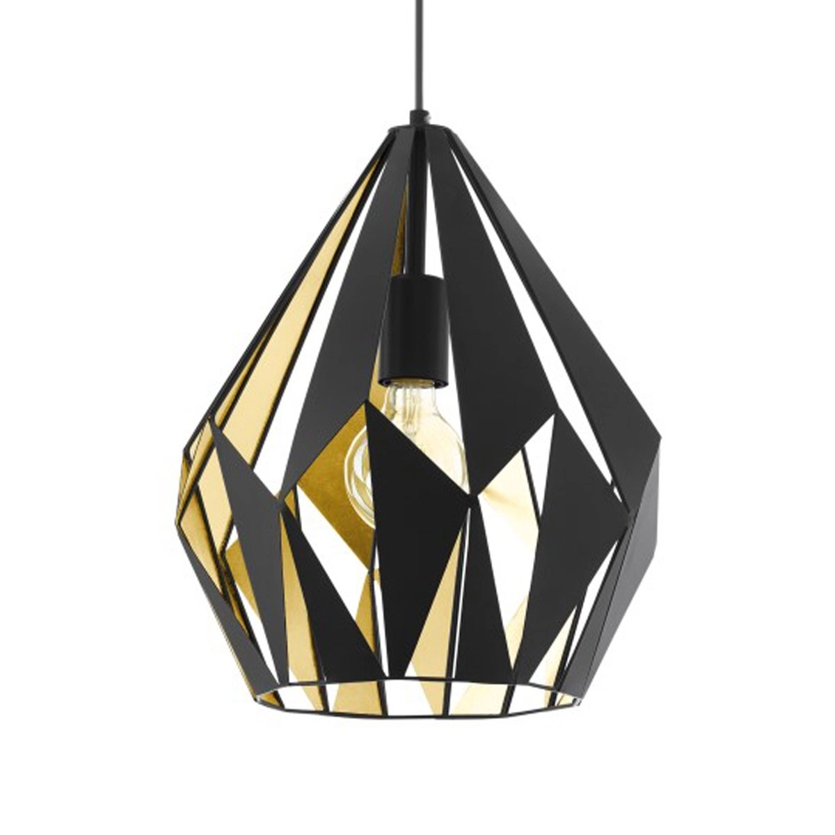 Hanglamp Carlton 1 31cm zwart met goud