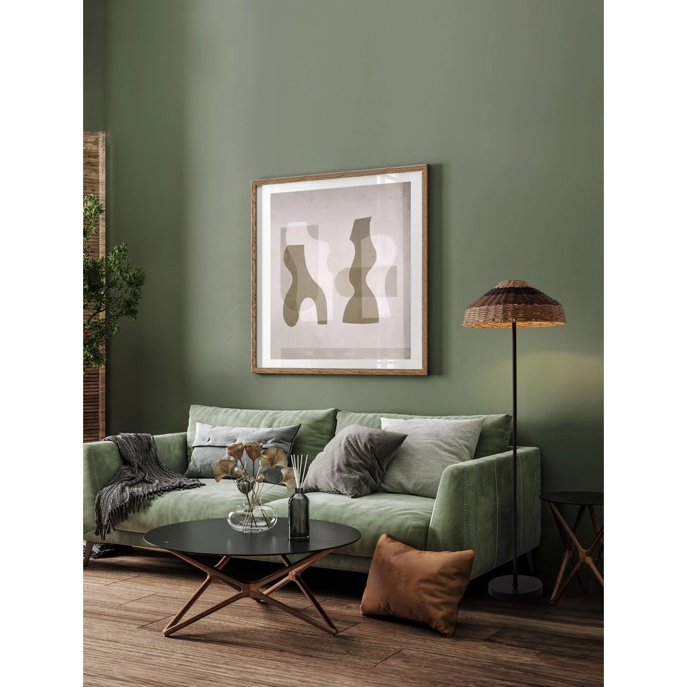 Vloerlamp Caro zwart en rotan Lyora 5212017453013