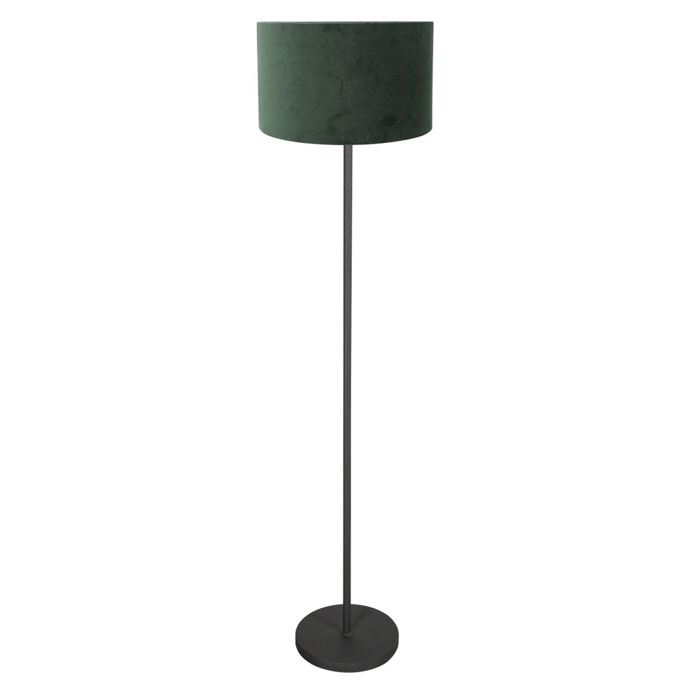 Zwarte vloerlamp Noor met groene kap Zwarte vloerlamp Noor met groene kap