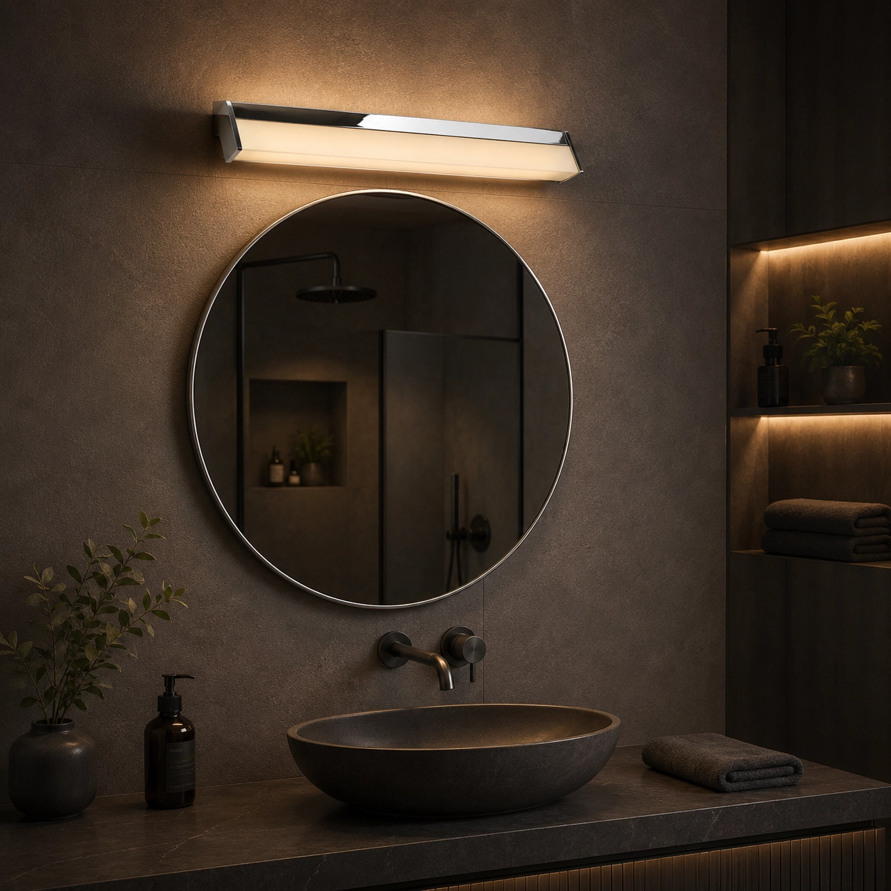 Spiegel wandlamp Mirror 88cm chroom