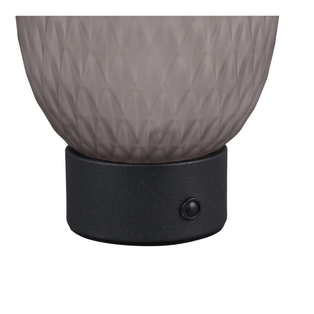 Tafellamp Facette zwart met smoke glas Trio 4017807643589