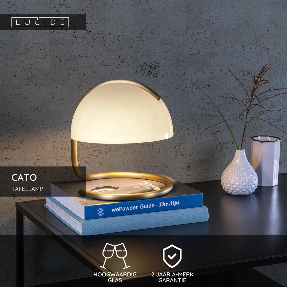 Klassieke tafellamp Cato wit Lucide 5411212460851