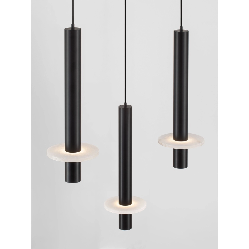 Design hanglamp Noemi zwart met wit Ø 47cm Lyora 5212063503281