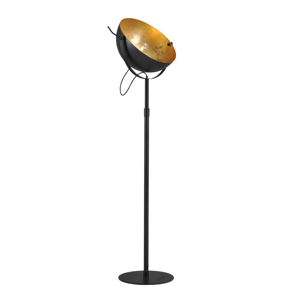 Vloerlamp Industria 175 gunmetal met goud