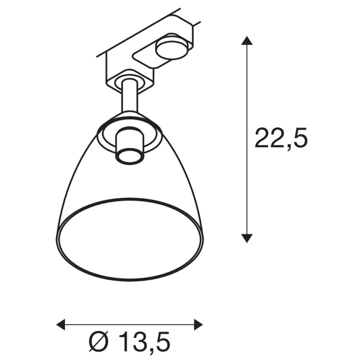 3-fase lamp Para Cone zwart smoke SLV 4024163262408