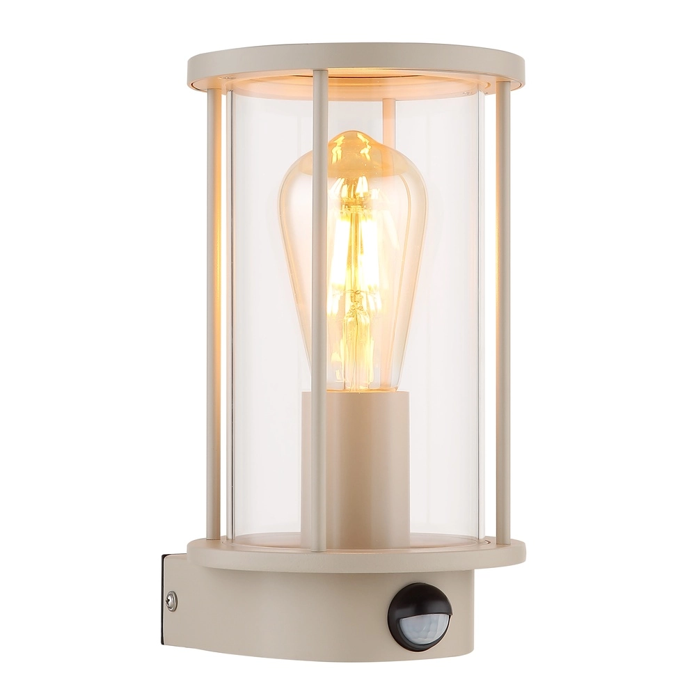 Buiten wandlamp Gracey met sensor zand bruin