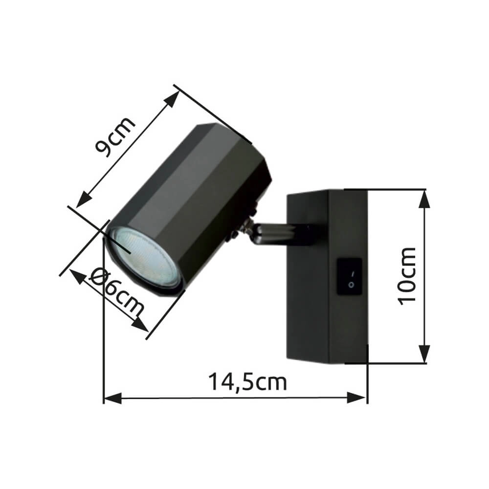 Grijze wandlamp James enkel Globo 9007371456833