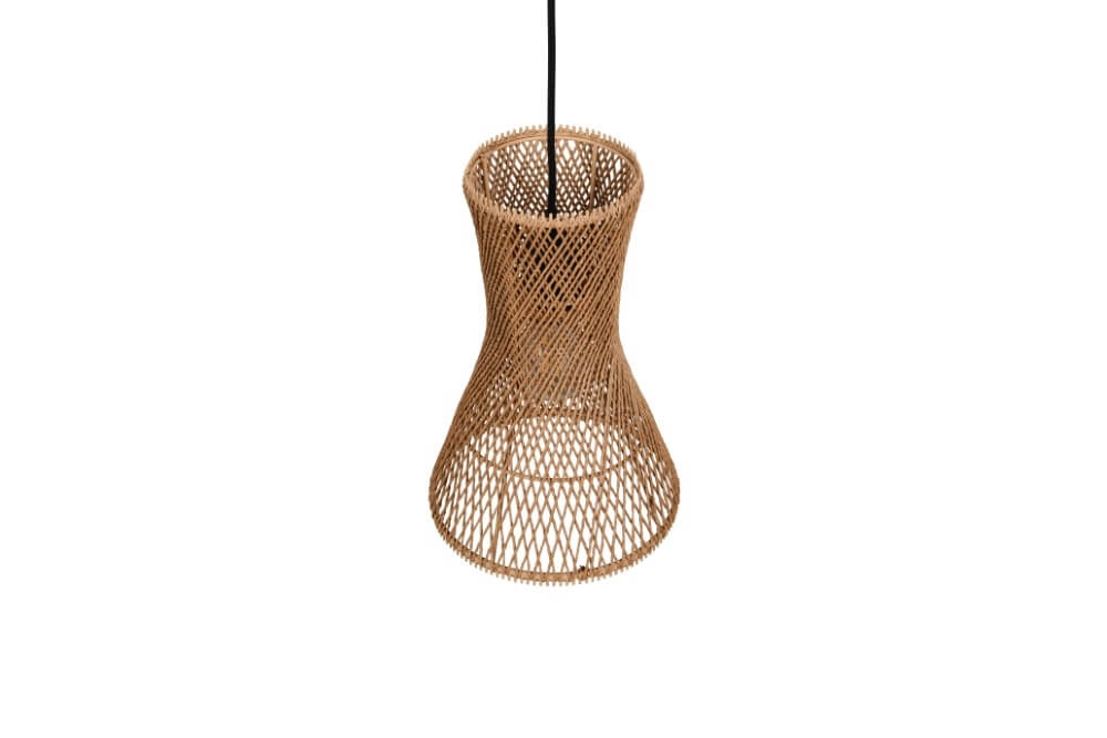 Design hanglamp Bijou zwart met rotan Ø20cm Trio 4017807637304