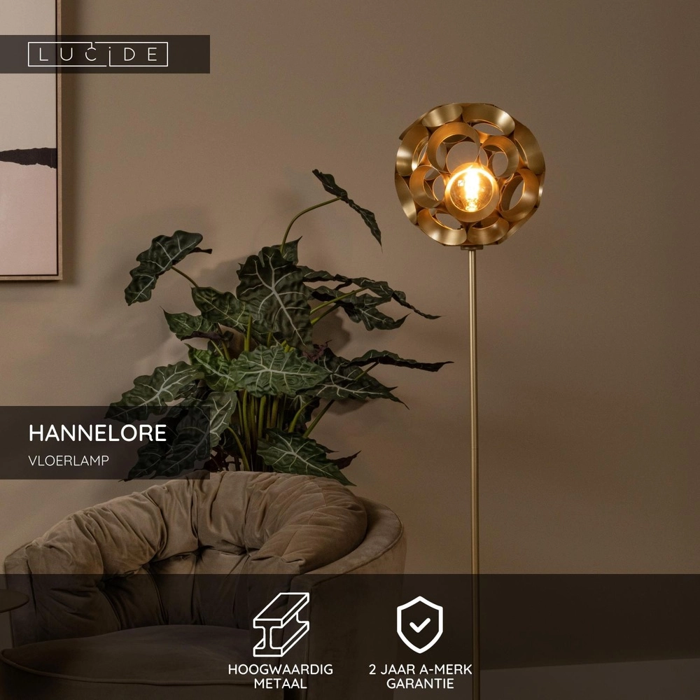 Vloerlamp Hannelore goud Lucide 5411212106278