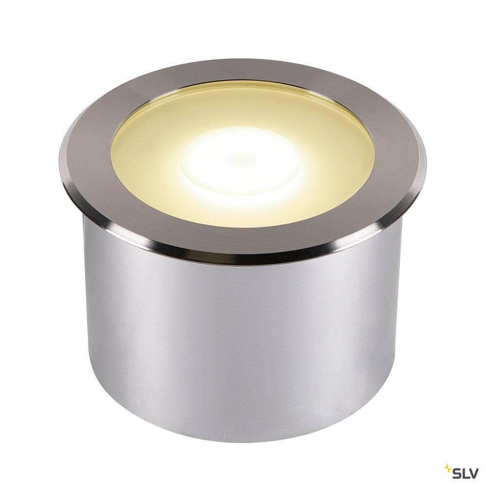 Grote led grondspot Dasar Flat zacht wit licht