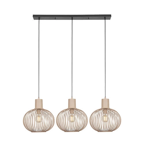 Eetkamer hanglamp Gila 3-lichts - zand Trio 4017807617580