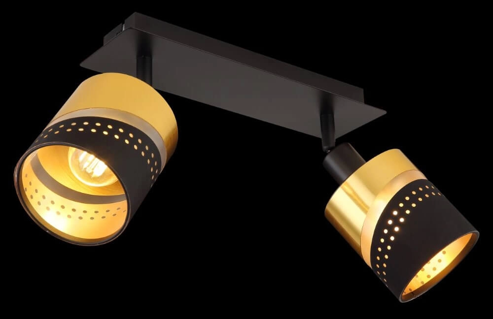 2-lichts plafondspot Or zwart met goud Globo 9007371449705
