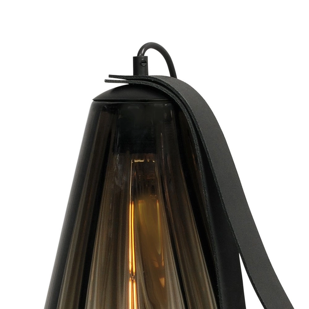 Tafellamp zwart Diamond 40cm met smoke glas Masterlight 8718121259208