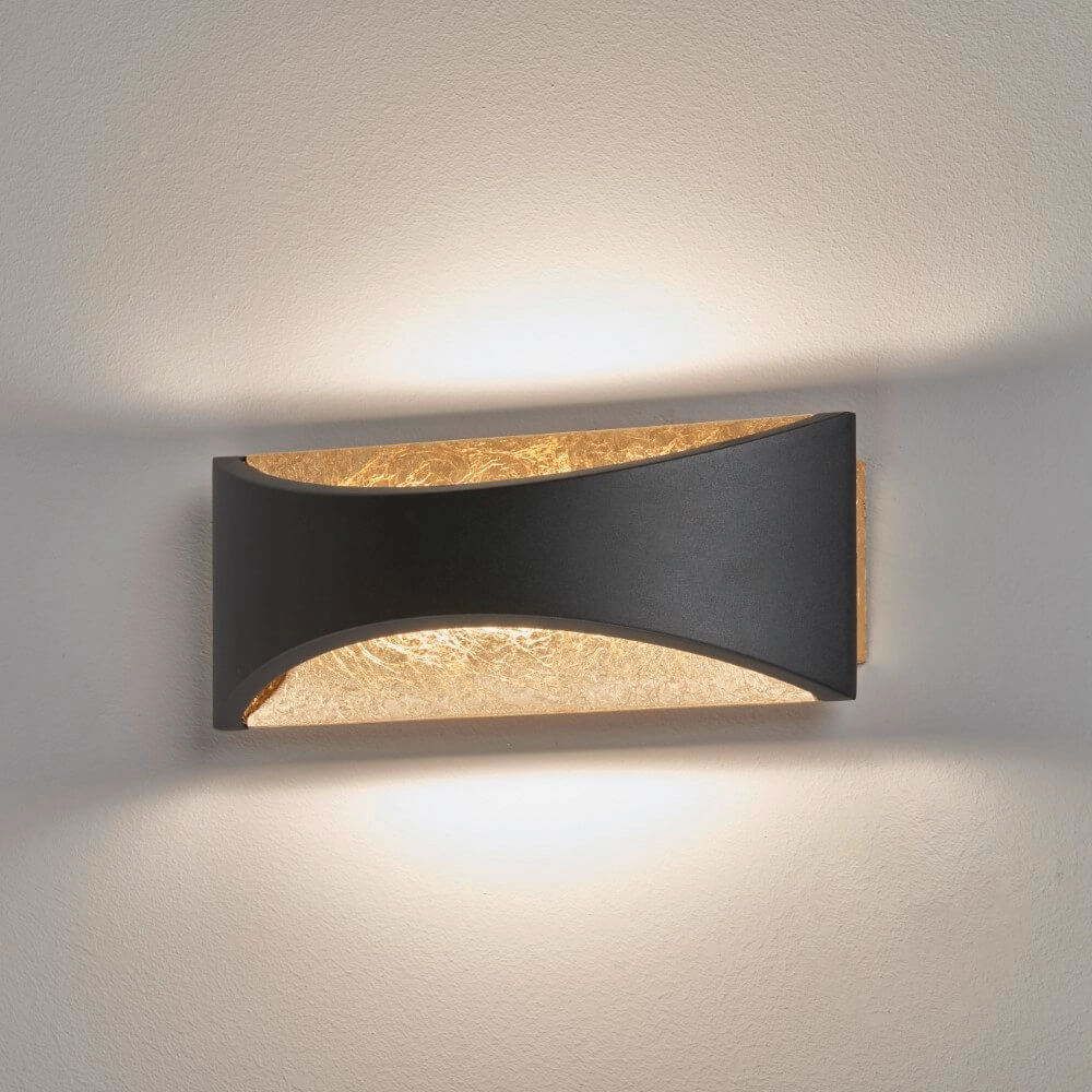 Wandlamp Rio zwart met goud Fischer & Honsel 4003694305297