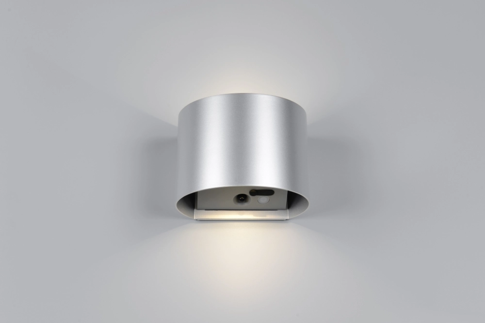 Oplaadbare wandlamp Genie zilvergrijs met sensor Trio 4017807636338