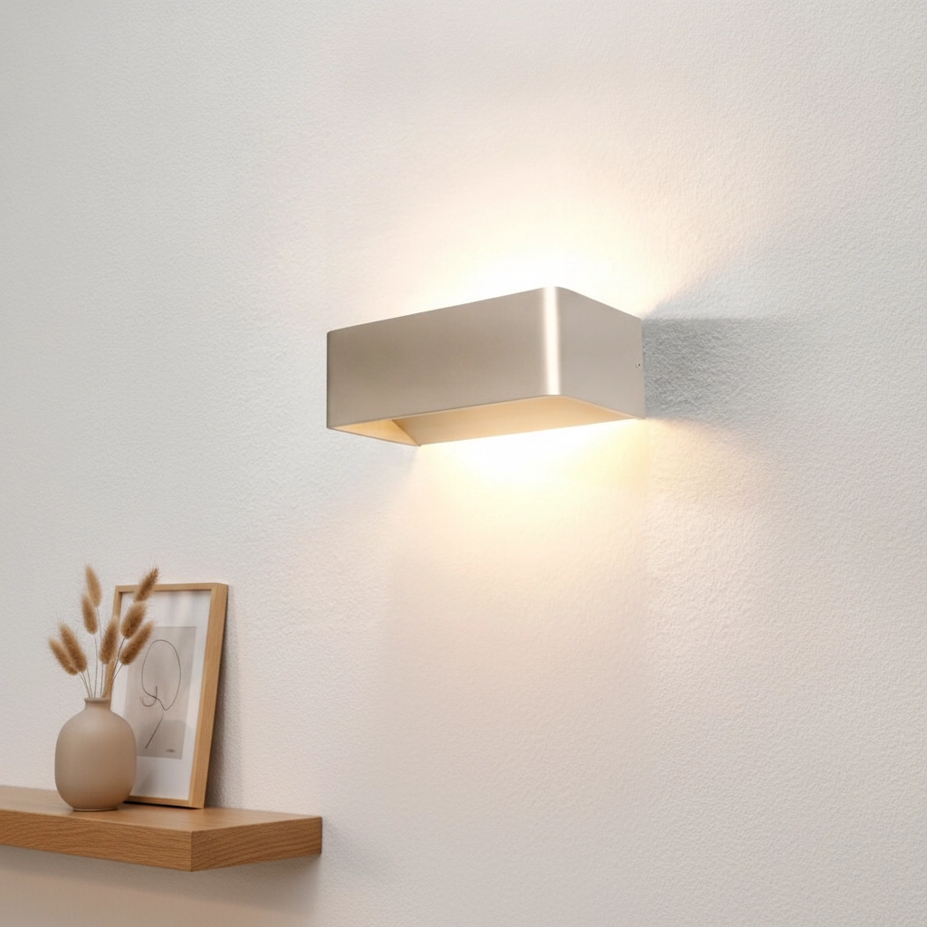 Design wandlamp Mainz rechthoek champagne