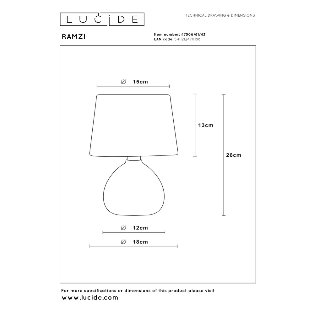 Schemerlamp Ramzi bruin Lucide 5411212470188