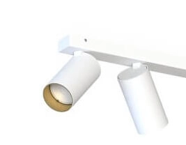 Opbouwspot Mono wit met goud Lyora 5903139777698