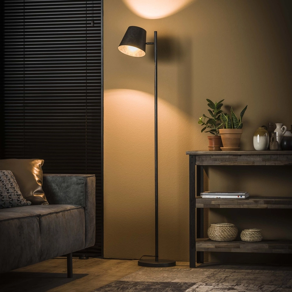Metalen vloerlamp Flex 157cm - charcoal