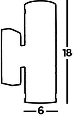 RVS muurspot Splot Up - Down 2x3w Searchlight 5053423076614