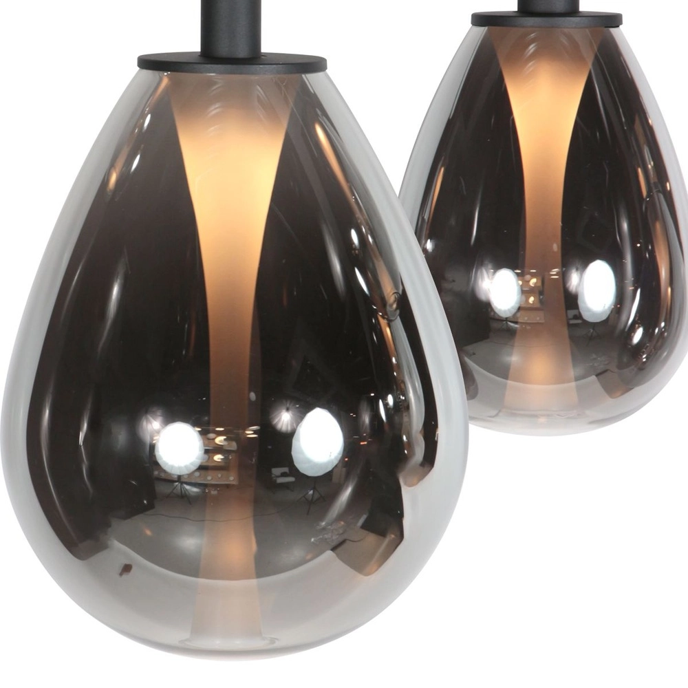 Hanglamp Glimsy 5-lichts zwart met smoke glas Steinhauer 8712746177954