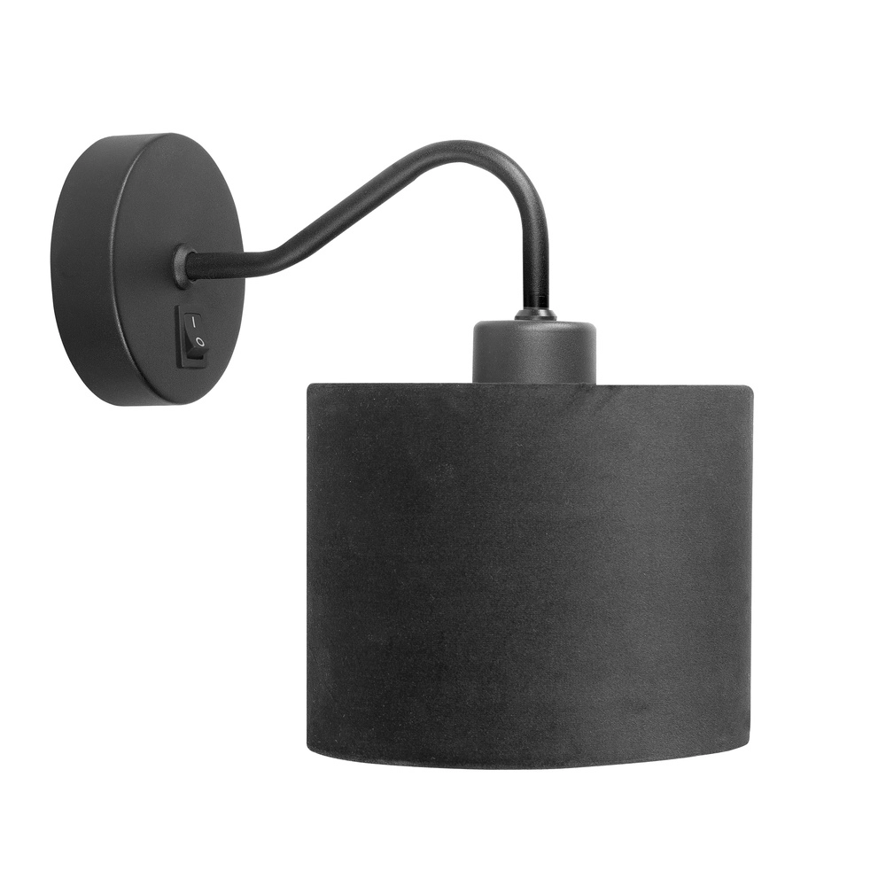 Wandlamp Collo zwart met schakelaar met kap Wandlamp Collo zwart met schakelaar met kap