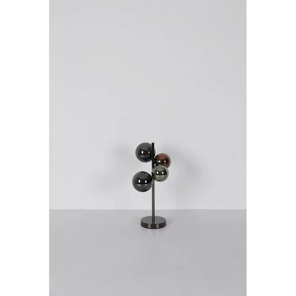 Zwarte wandlamp Riha gekleurd glas 3-lichts Globo 9007371453108