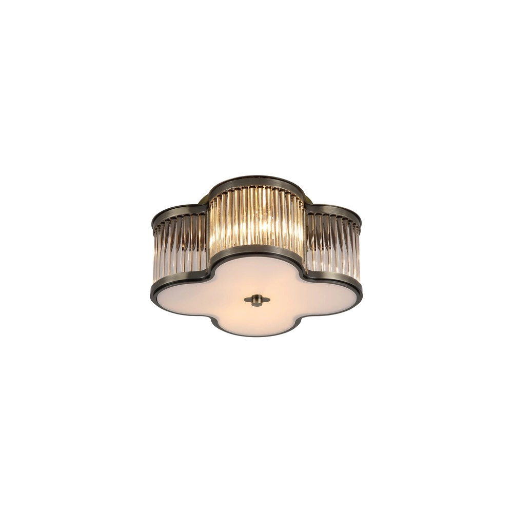 Plafondlamp Lotus antiek messing Ø 32cm