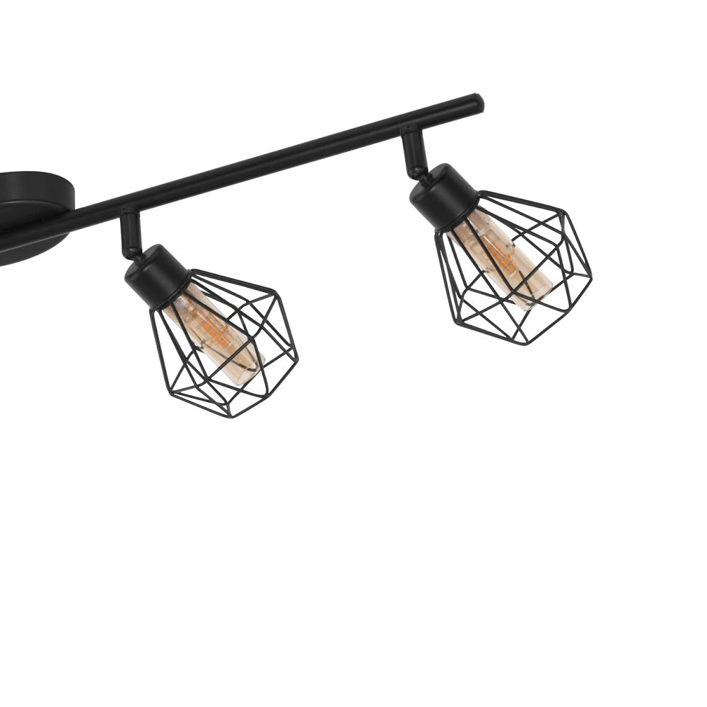 Spot Zapata 1 4-lichts zwart met amberglas Eglo 9002759327675