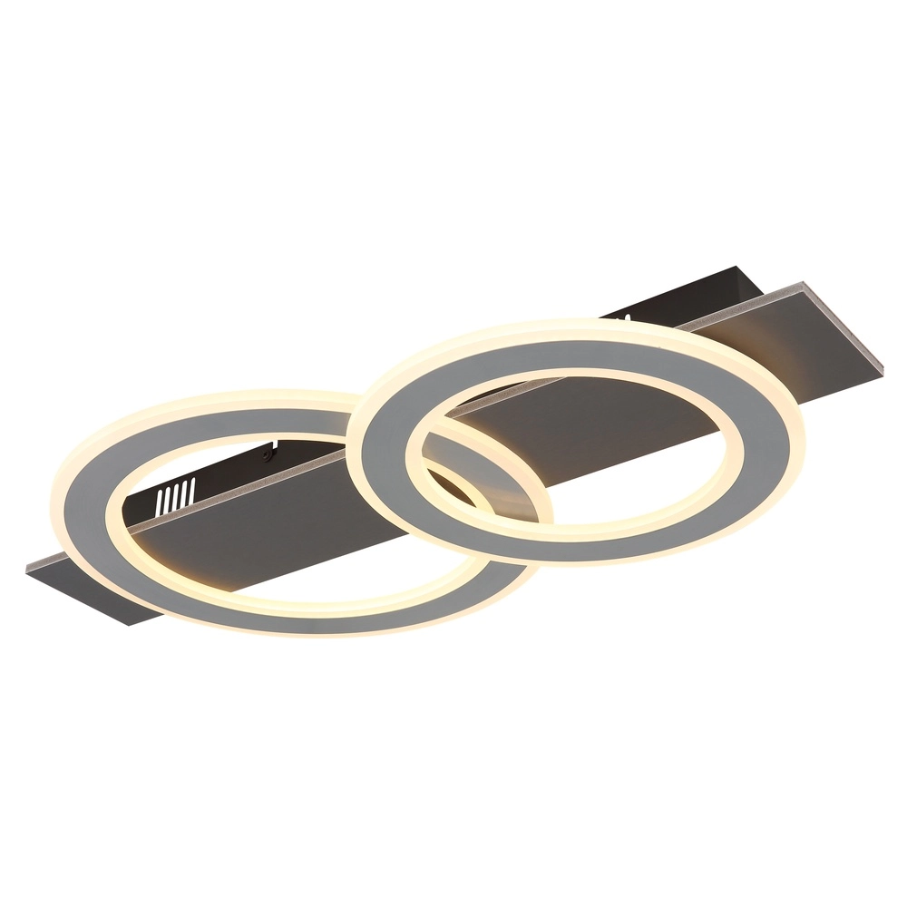Design plafondlamp Jayden antraciet 2 ringen