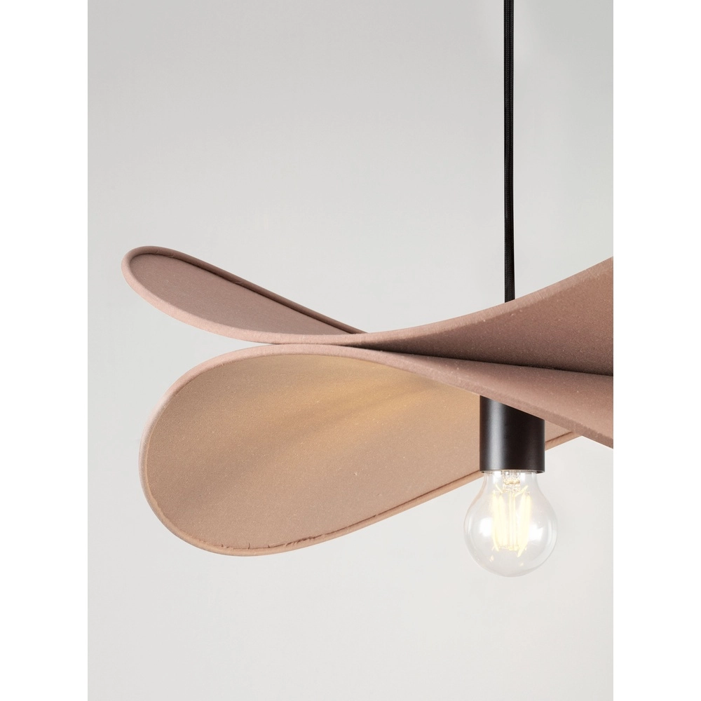 Moderne hanglamp Luve zwart met mokka bruin Lyora 5212017493712
