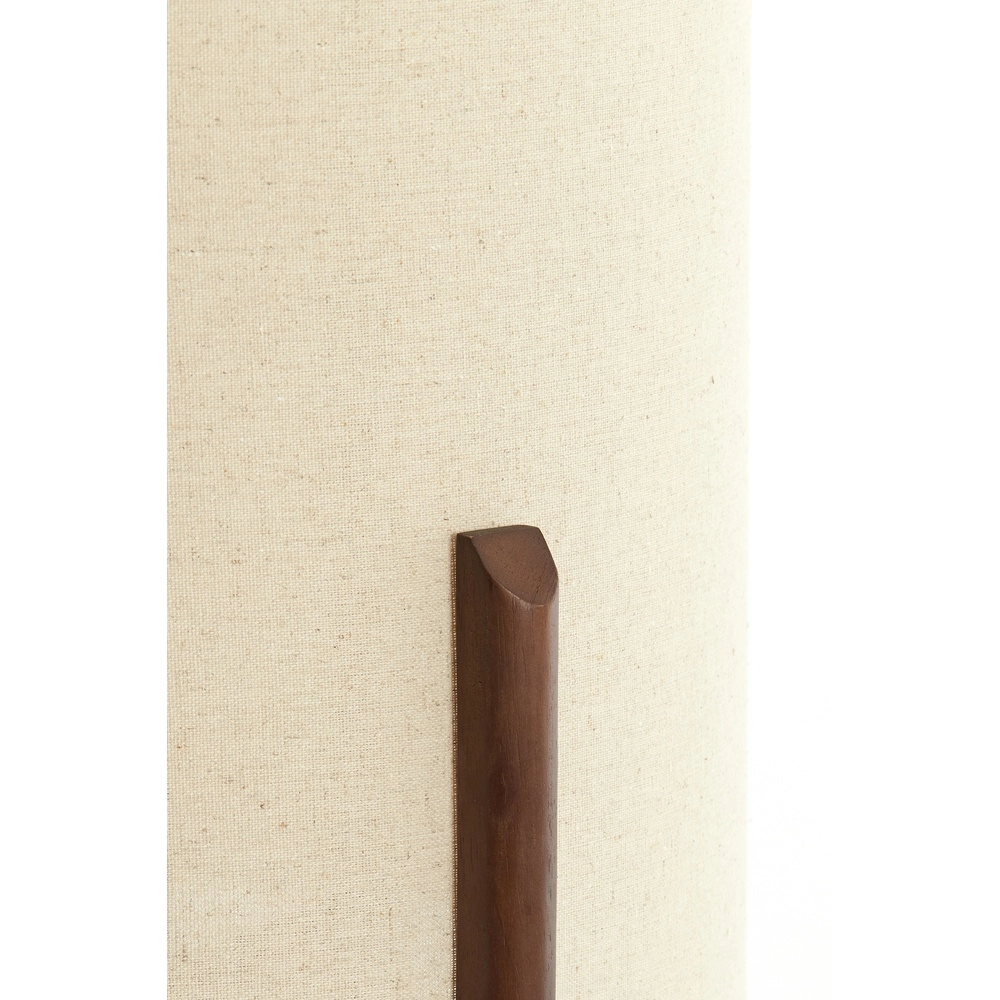 Schemerlamp Litto Ø 22cm - walnoot met naturel linnen Light & Living 8717807792671