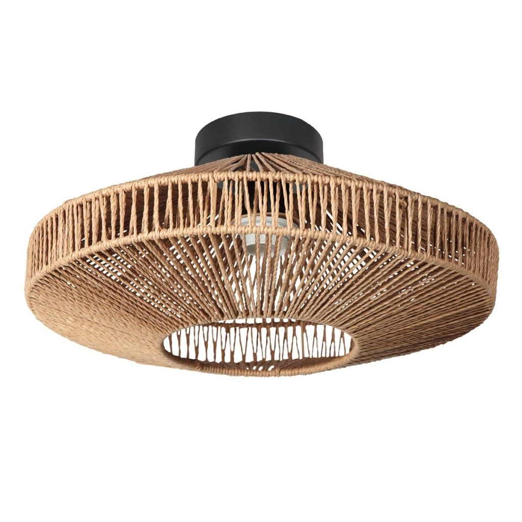 Plafondlamp Ropex met rotan kap Ø40cm