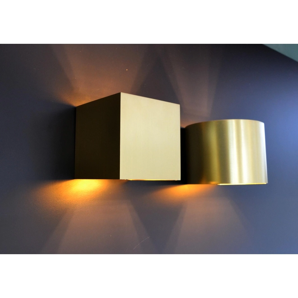 Vierkante wandspot Xio 2700K goud Lucide 5411212092441