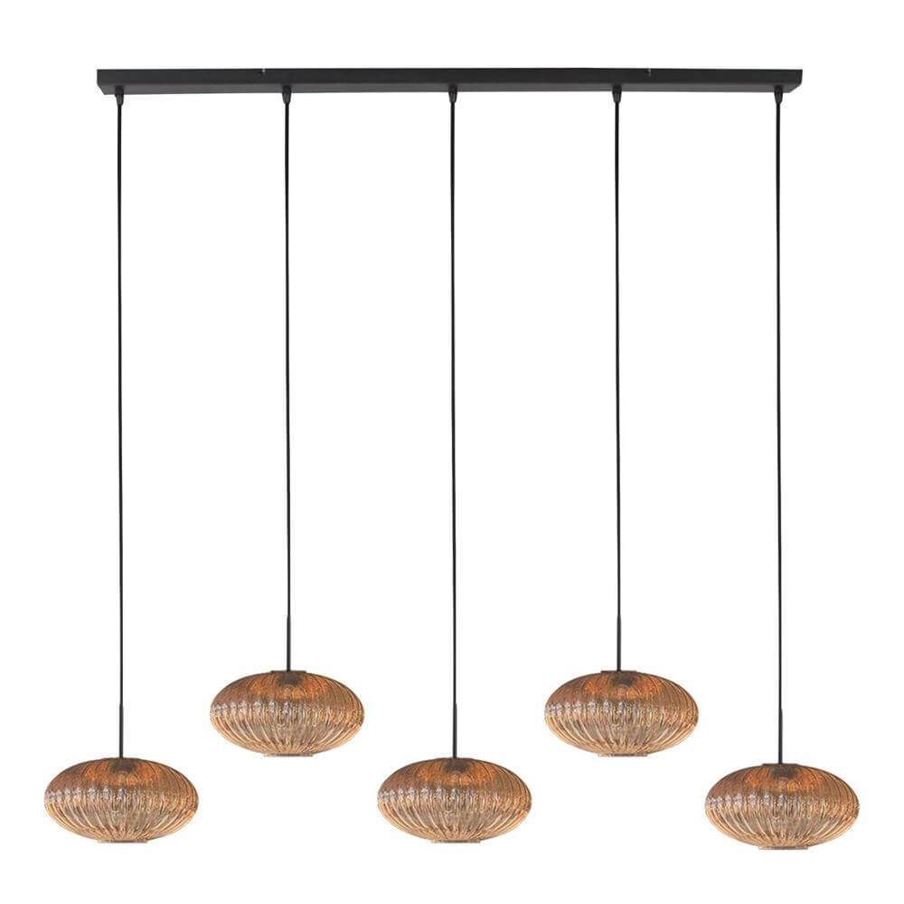 Hanglamp HaloSwap zwart met bol amber glas Steinhauer 8712746179675