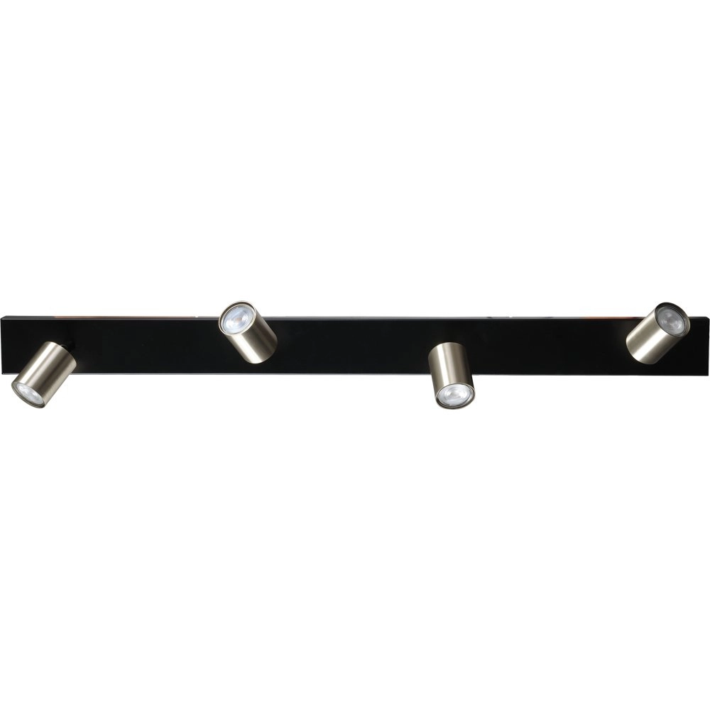 Zwarte plafondlamp Bounce met 4 nikkel spots Zwarte plafondlamp Bounce met 4 nikkel spots
