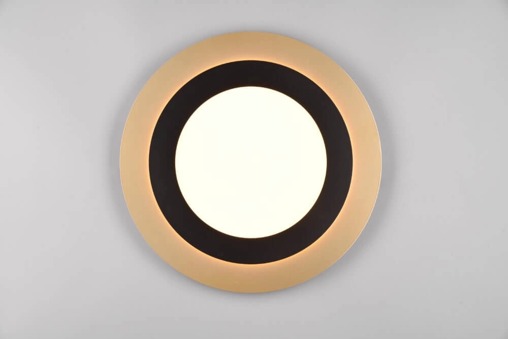 Ronde design plafondlamp Morgan zwart met goud Trio 4017807574425