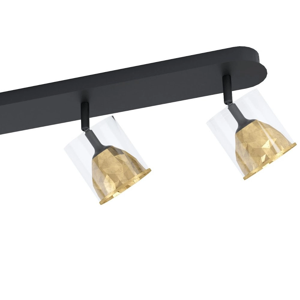 Zwarte plafondlanp Melito met goud 4-lichts Stars of Light 9002759395766