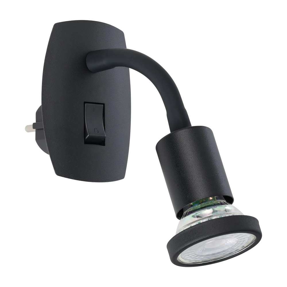 Stekker wandlamp Parrini schakelaar - flexibel - zwart Eglo 9002759316464