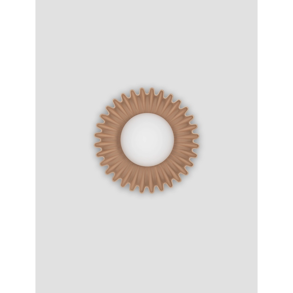 Wandlamp Petel karamel bruin met wit glas Lyora 5212017483973